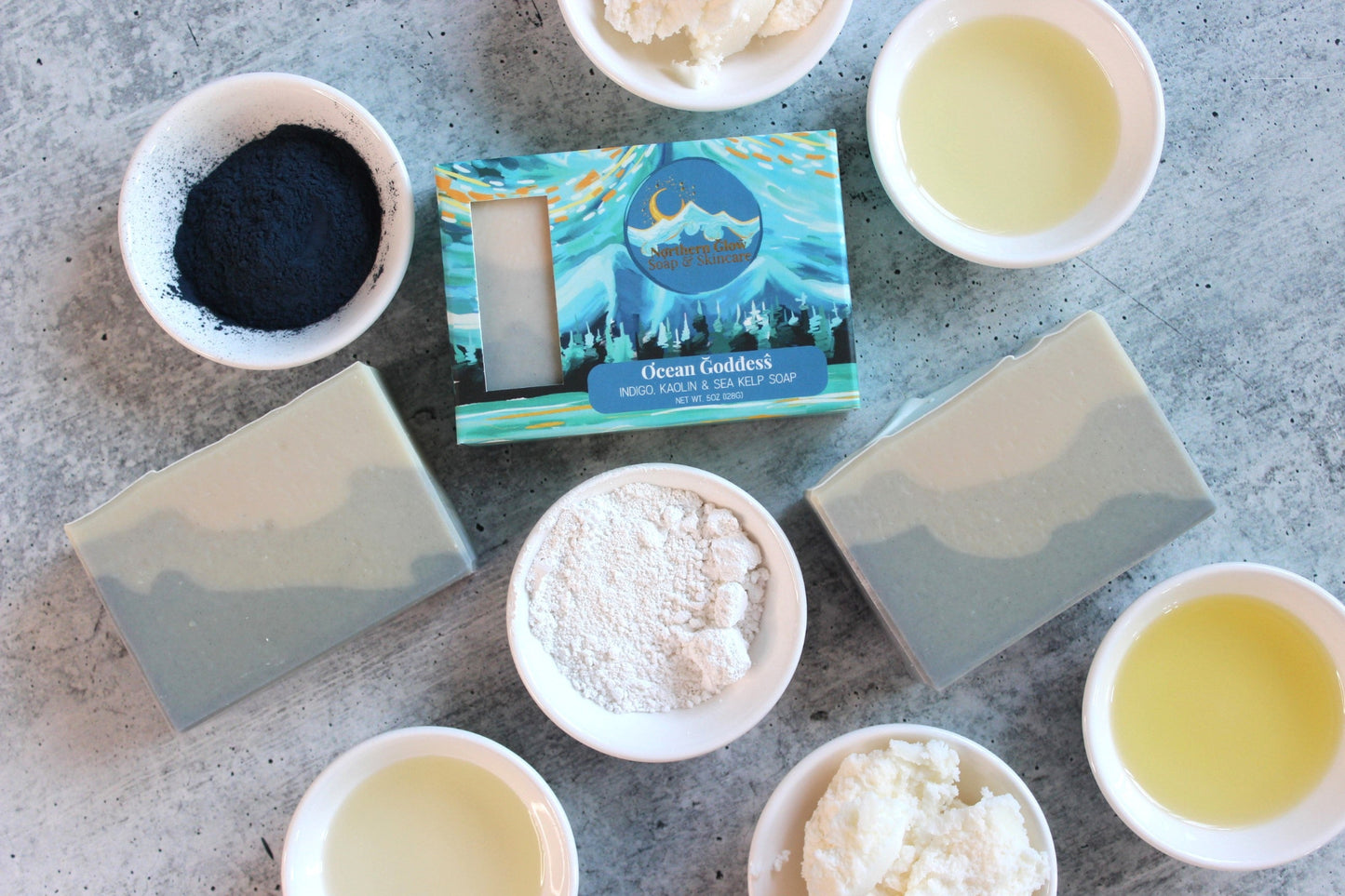 Ocean Goddess soap, made with Alaska sea kelp and natural oils.