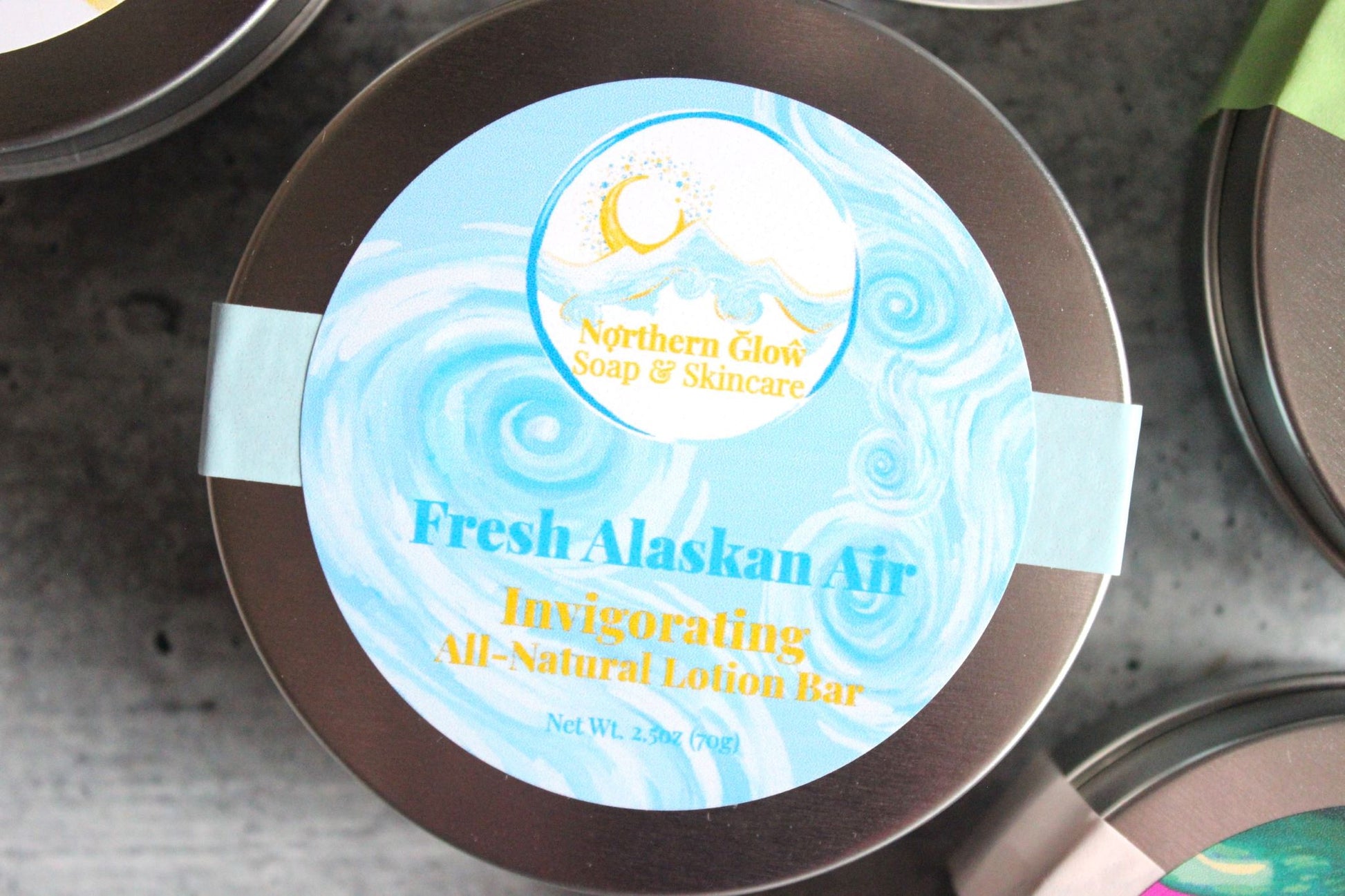 Shea butter lotion bar in Fresh Alaskan Air scent.