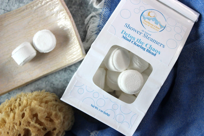 Aromatherapy shower steamers in scent Detox The Chaos.