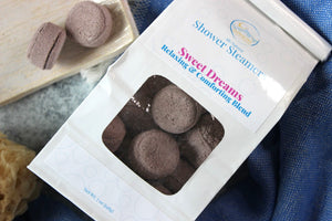 Aromatherapy shower steamers in scent Lavender Dreams.