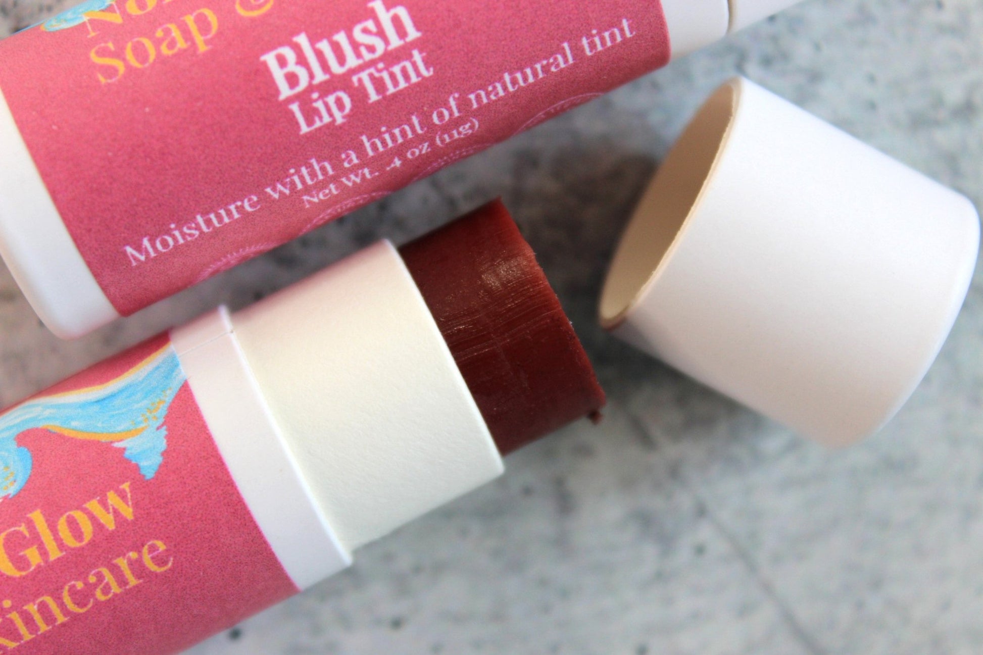 Natural lip tints in Blush.